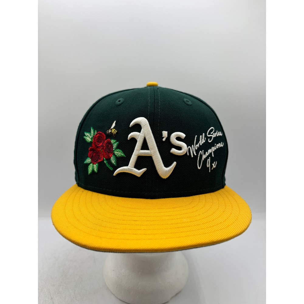 New Era 59Fifty Oakland A's 9x WS Champions One Love Rose Bee Fitted Hat 7 1/2